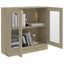 vitrineskab 82,5x30,5x80 cm konstrueret træ sonoma-eg