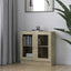 vitrineskab 82,5x30,5x80 cm konstrueret træ sonoma-eg