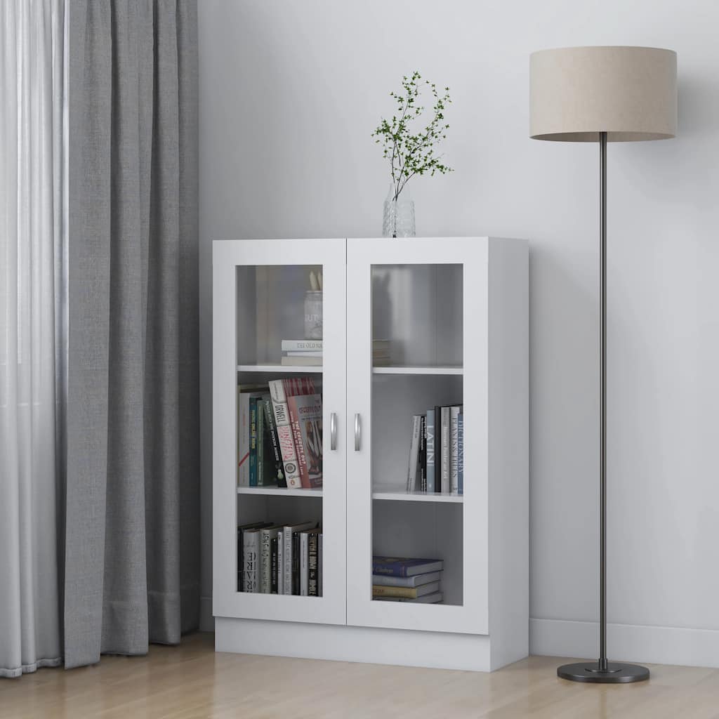 vitrineskab 82,5x30,5x115 cm spånplade hvid