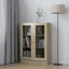 vitrineskab 82,5x30,5x115 cm konstrueret træ sonoma-eg
