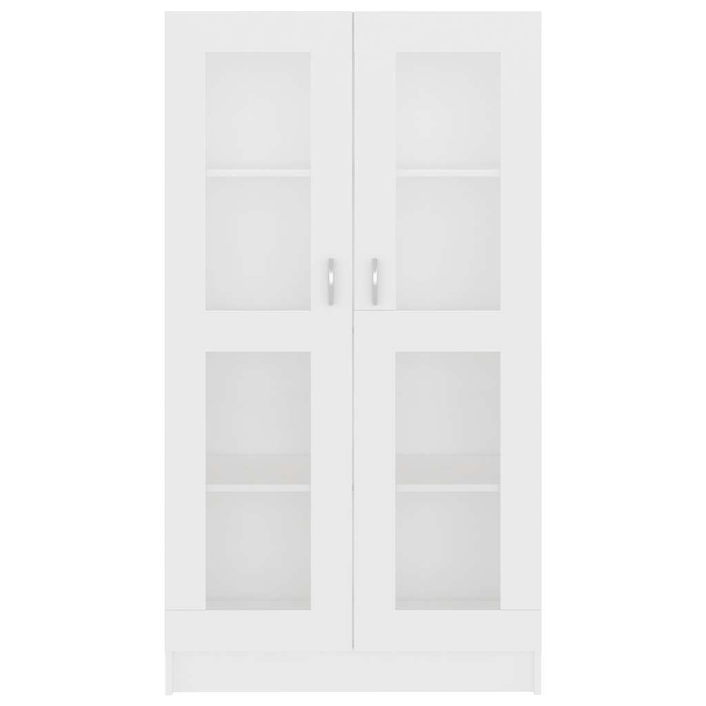 vitrineskab 82,5x30,5x150 cm konstrueret træ hvid