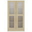 vitrineskab 82,5x30,5x150 cm konstrueret træ sonoma-eg
