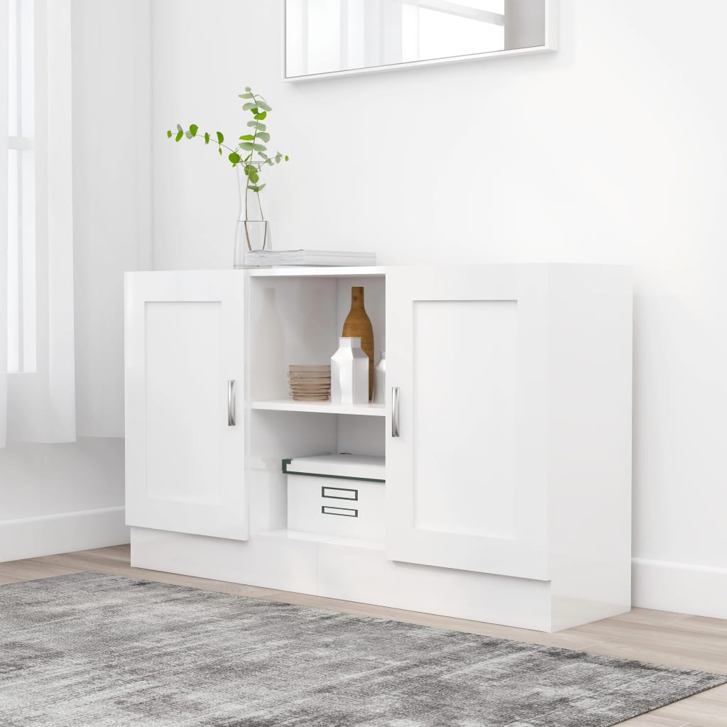 skænk 120x30,5x70 cm konstrueret træ hvid