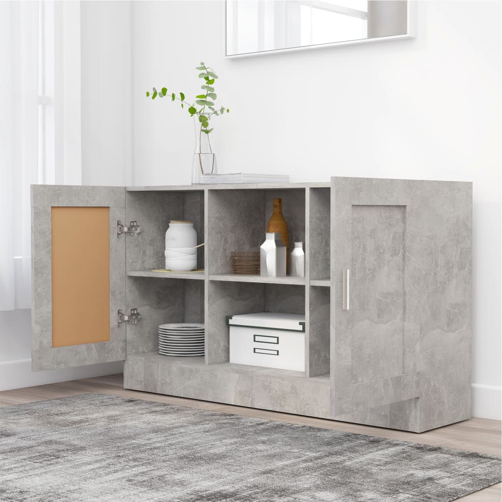 skænk 120x30,5x70 cm konstrueret træ betongrå