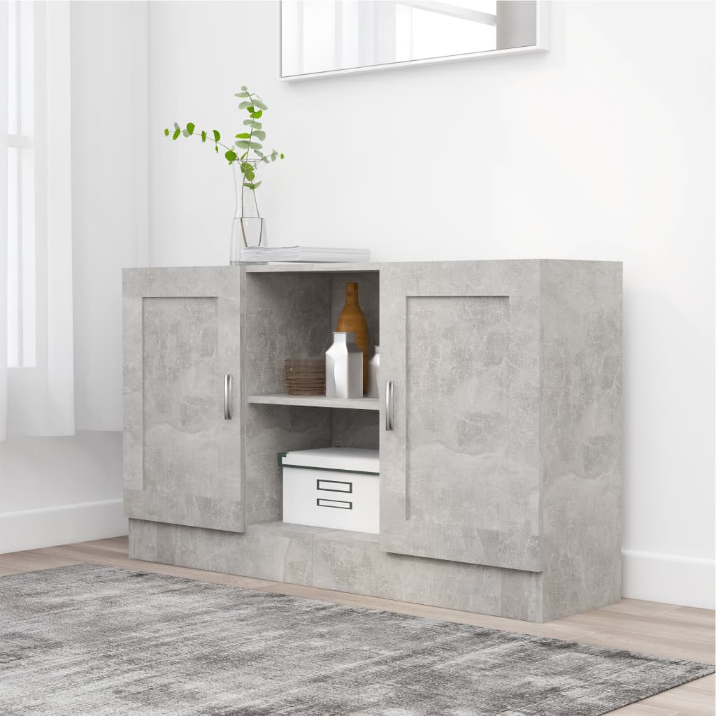 skænk 120x30,5x70 cm konstrueret træ betongrå