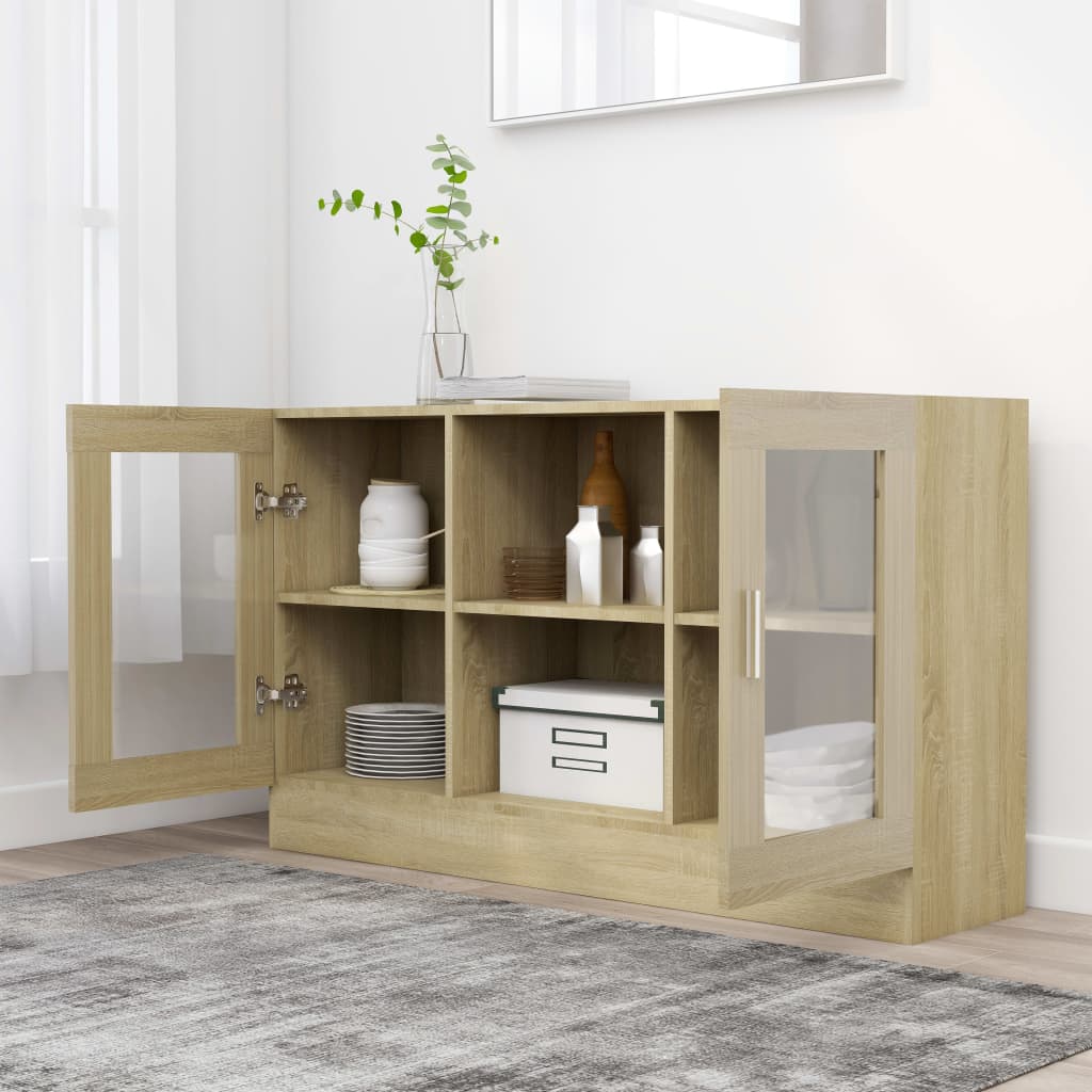 skænk 120x30,5x70 cm konstrueret træ sonoma-eg