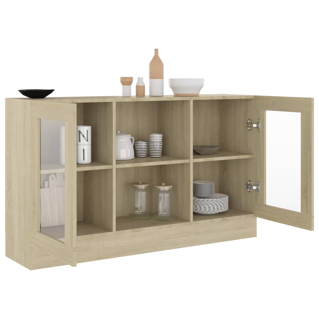 skænk 120x30,5x70 cm konstrueret træ sonoma-eg