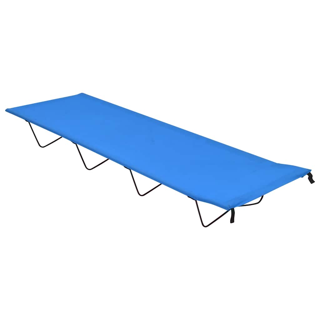 campingseng 180x60x19 cm oxfordstof og stål blå billede