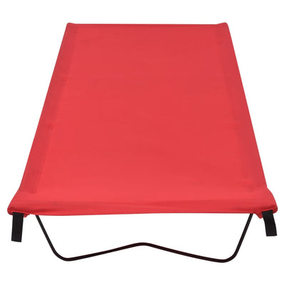 campingseng 180x60x19 cm oxfordstof og stål rød