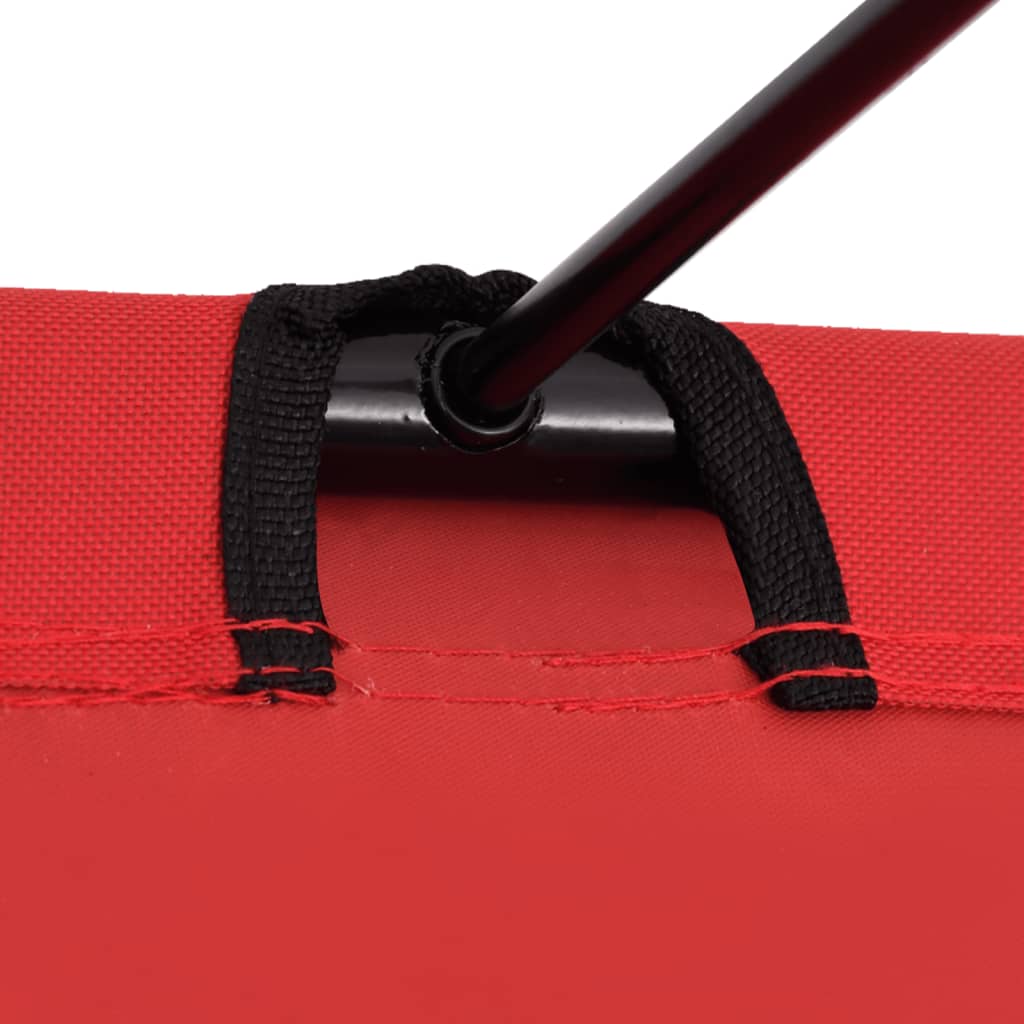 campingseng 180x60x19 cm oxfordstof og stål rød