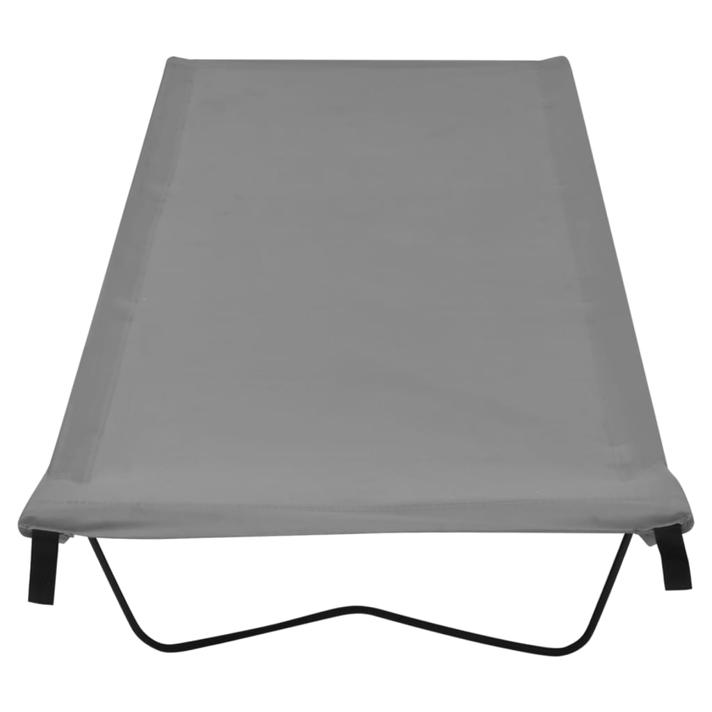 campingseng 180x60x19 cm oxfordstof og stål grå