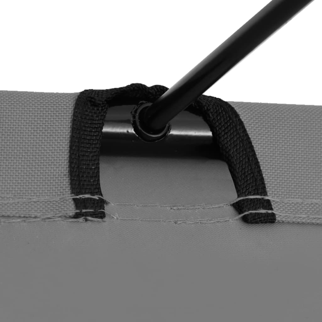campingseng 180x60x19 cm oxfordstof og stål grå