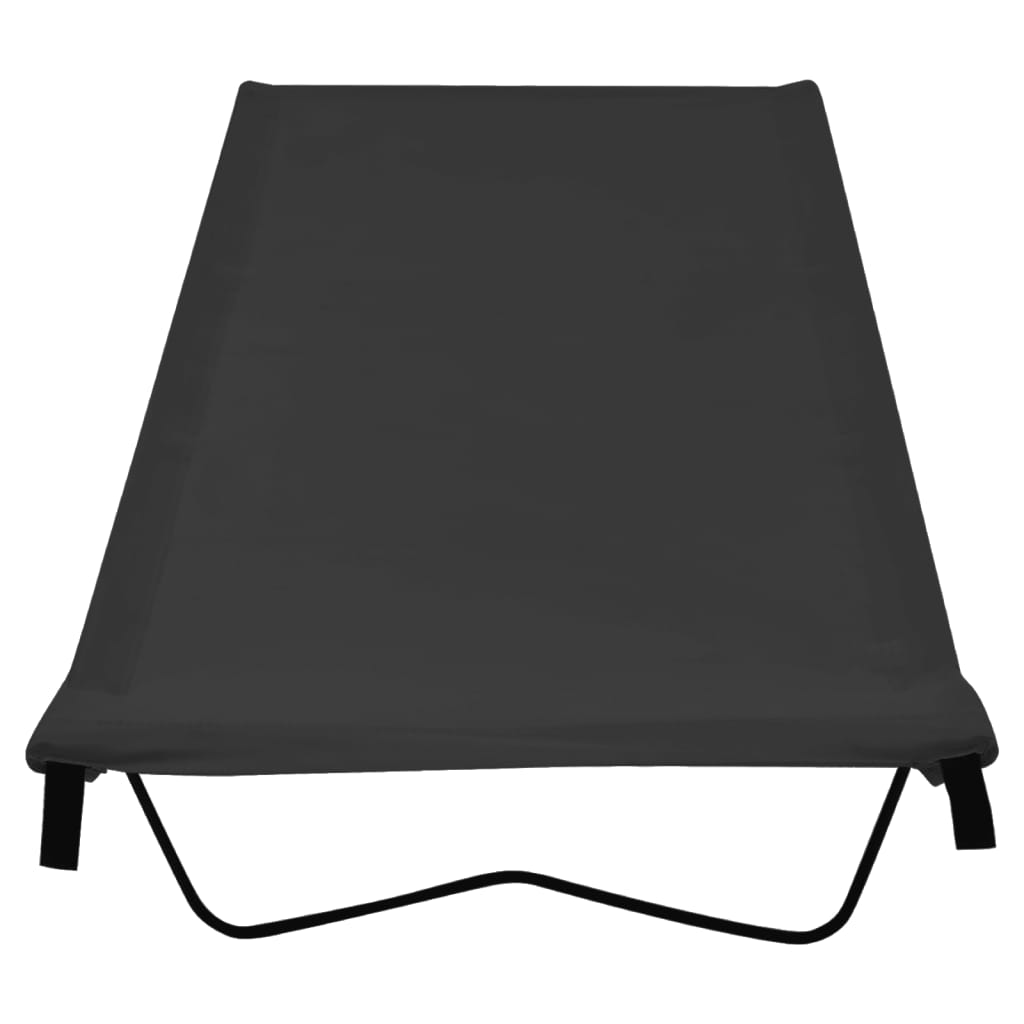 campingsenge 2 stk.180x60x19 cm oxfordstof og stål sort