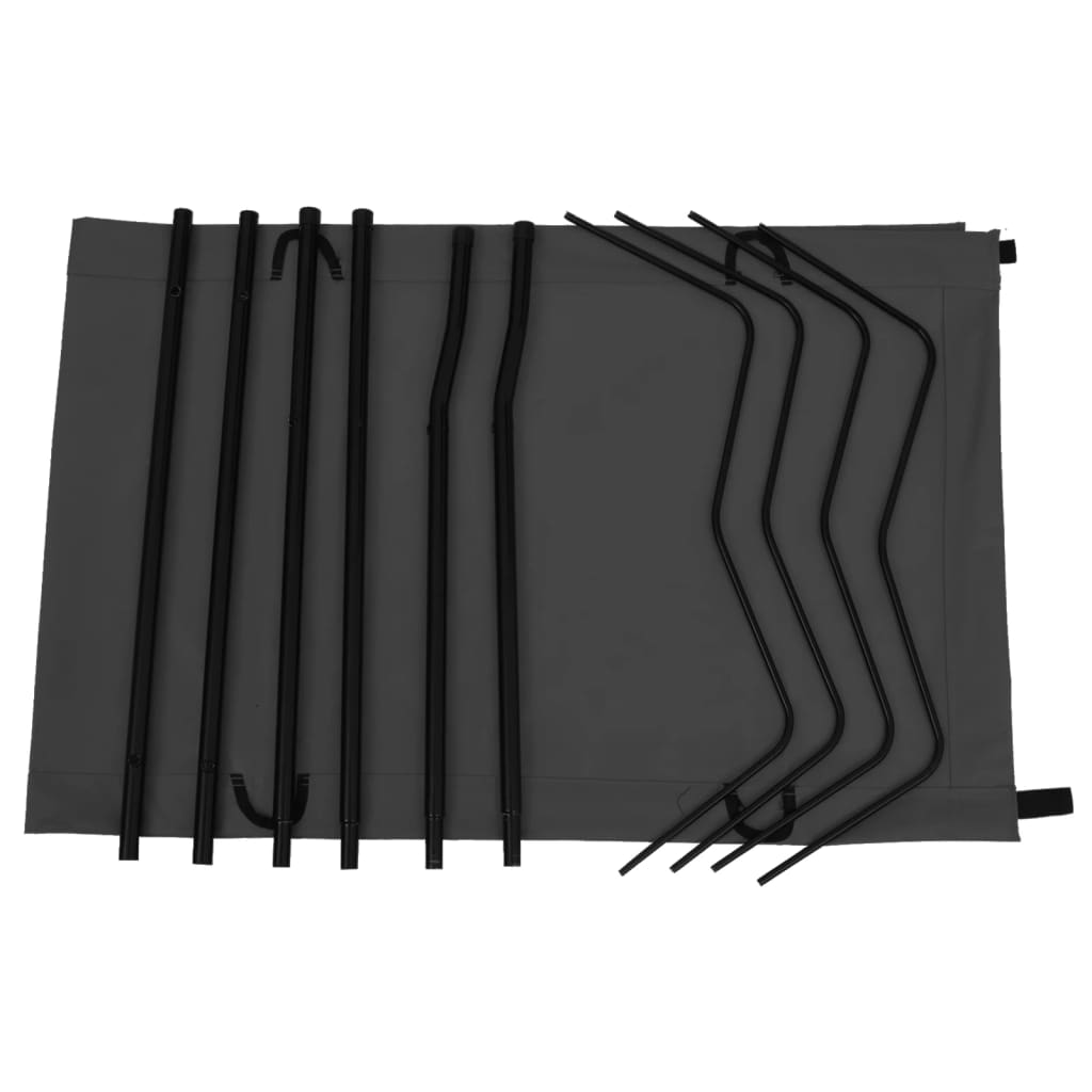campingsenge 2 stk.180x60x19 cm oxfordstof og stål sort