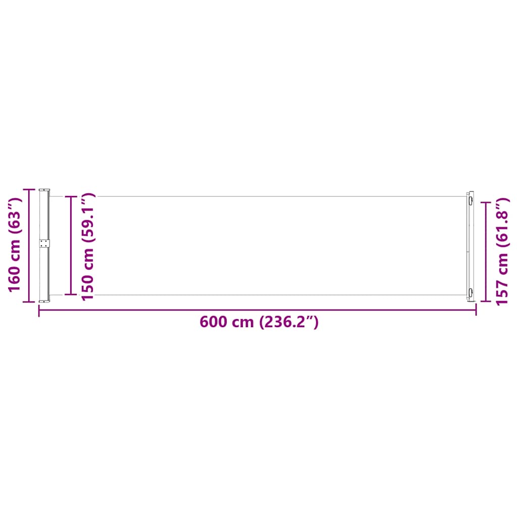 sammenrullelig sidemarkise til terrassen 600x160 cm blå