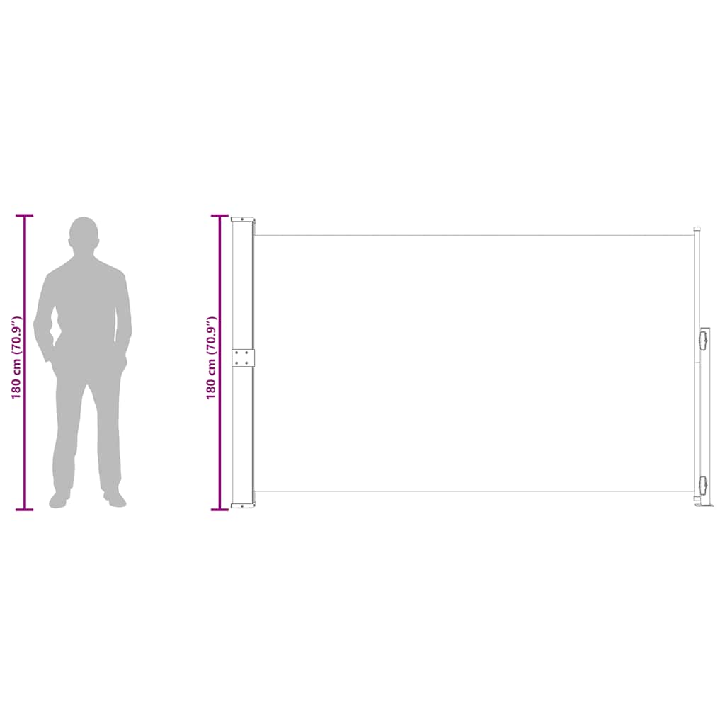 sammenrullelig sidemarkise til terrassen 180x300 cm grå
