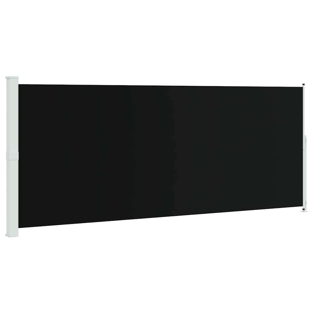 sammenrullelig sidemarkise til terrassen 200x500 cm sort