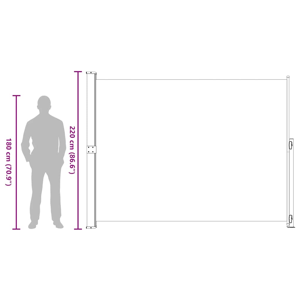 sammenrullelig sidemarkise til terrassen 220x300 cm sort