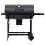 tøndegrill med hjul og hylder 115x85x95 cm stål sort