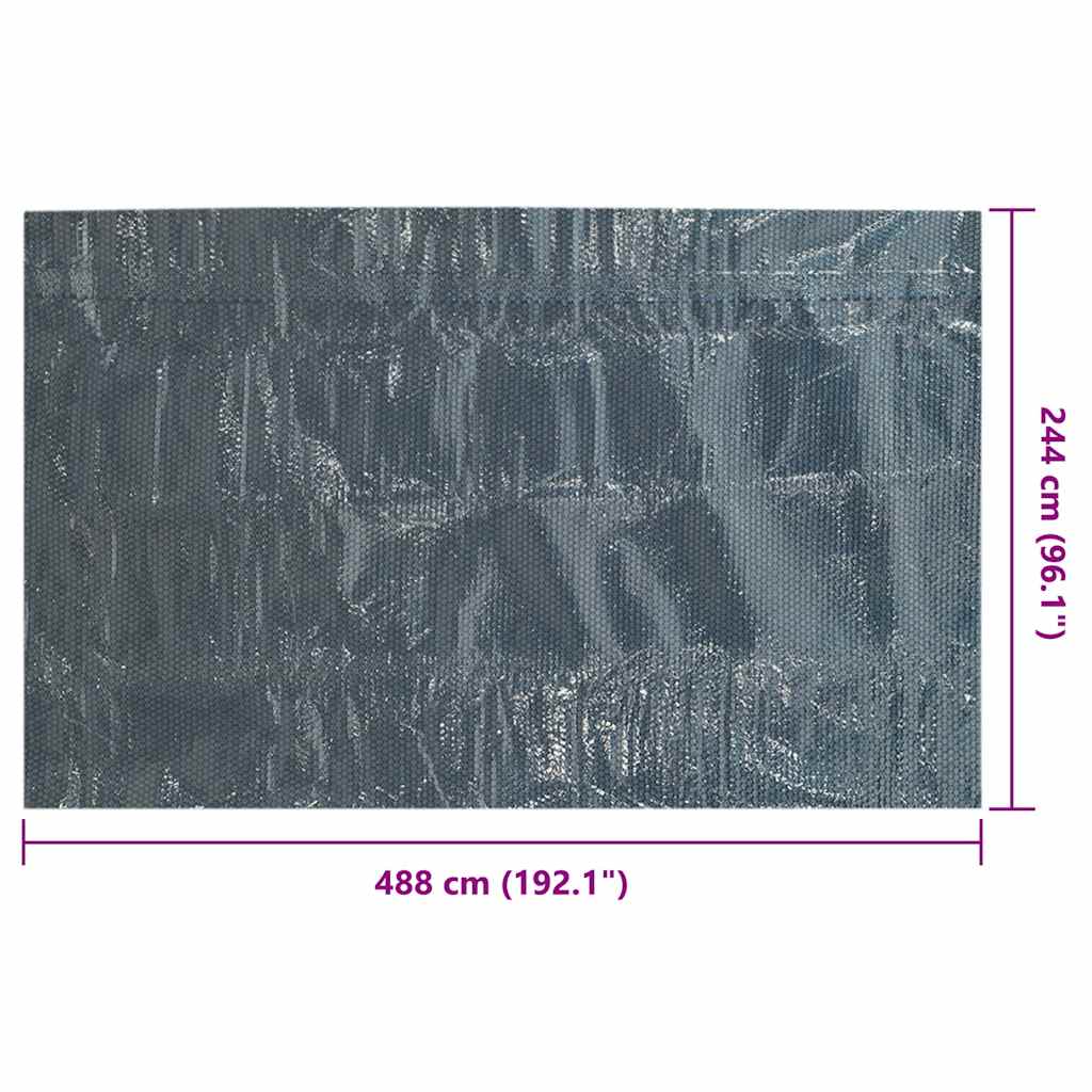flydende solopvarmet poolovertræk 488x244 cm PE sort og blå