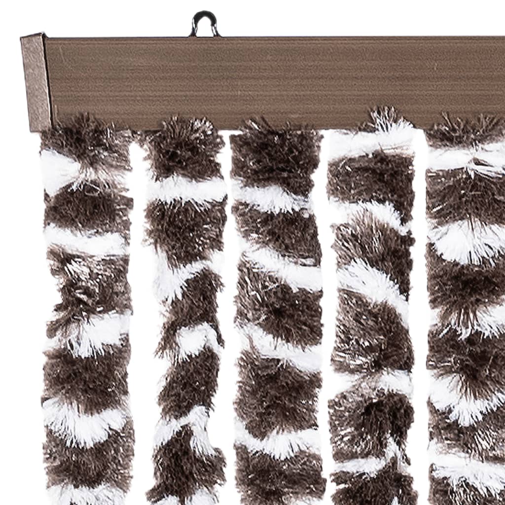 insektgardin 90x220 cm chenille brun og hvid