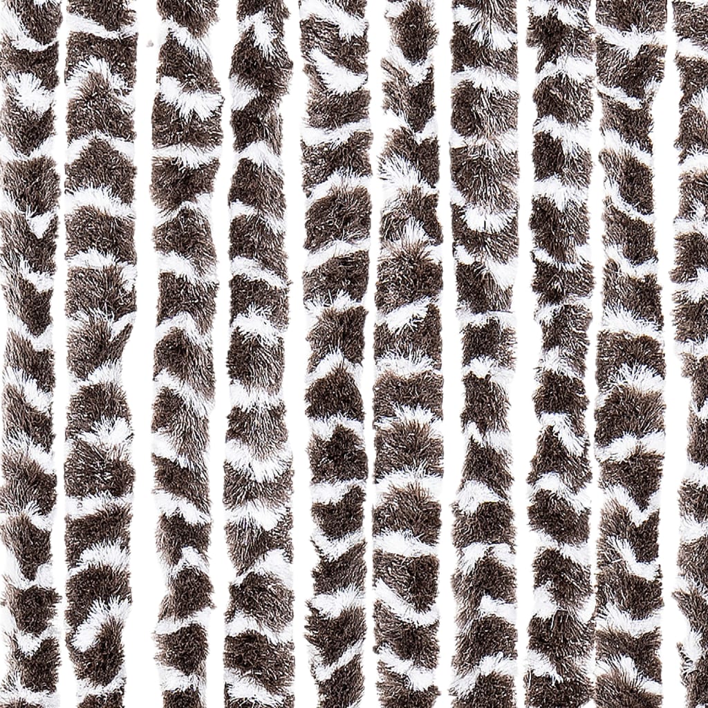 insektgardin 100x220 cm chenille brun og hvid