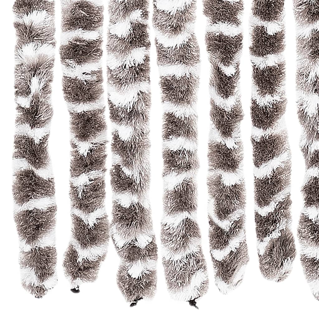 insektgardin 100x220 cm chenille gråbrun og hvid