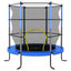 trampolinsæt med sikkerhedsnet 140x160 cm rund blå