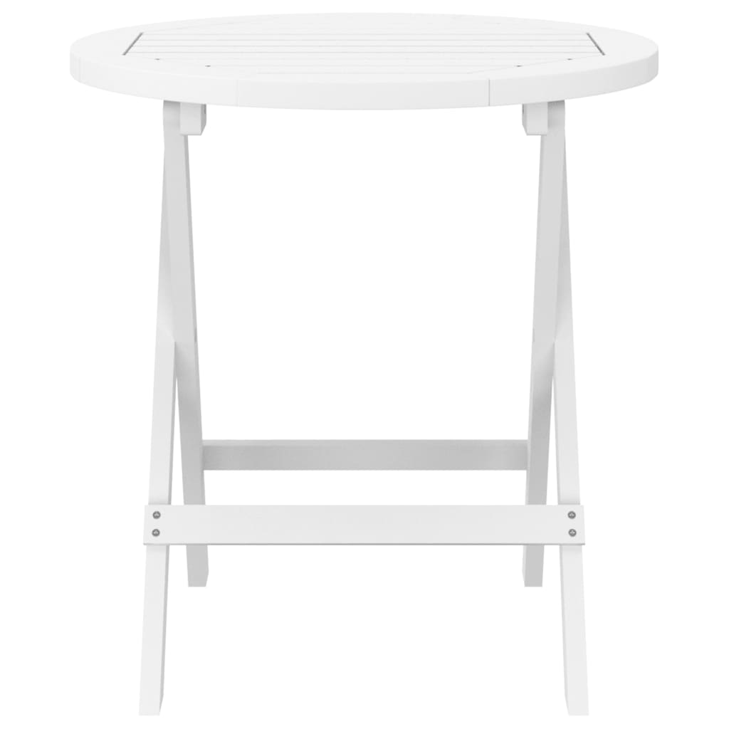 foldbart havebord Ø46 cm massivt akacietræ hvid