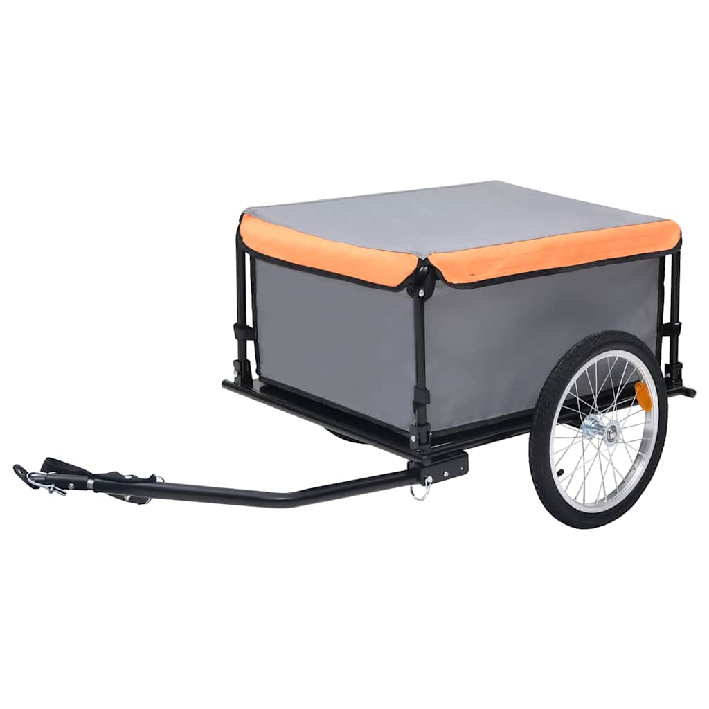 cykelanhænger 65 kg grå og orange billede
