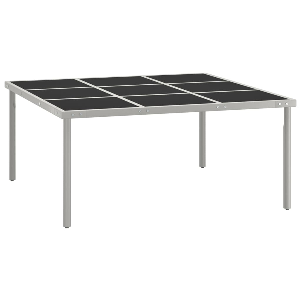 havebord 170x170x74,5 cm glas og stål billede