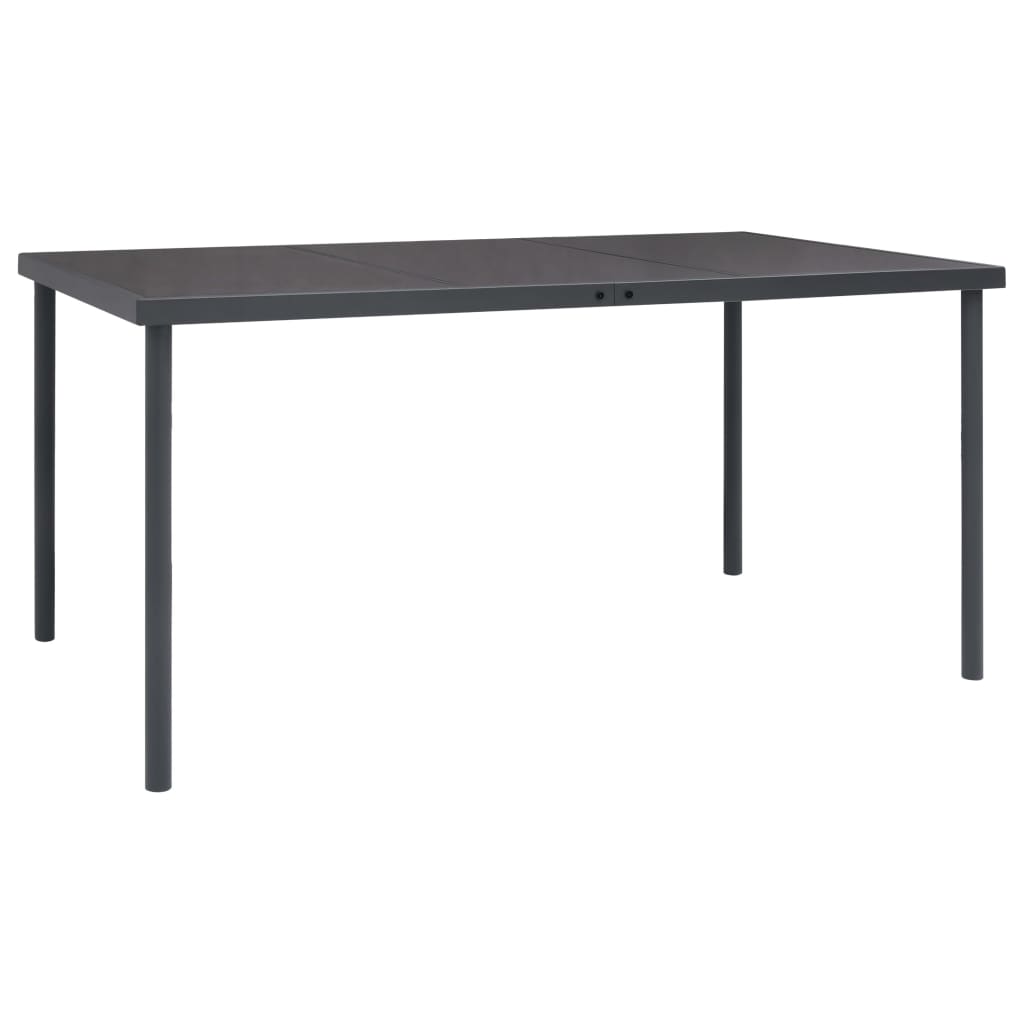 havebord 150x90x74 cm stål antracitgrå billede