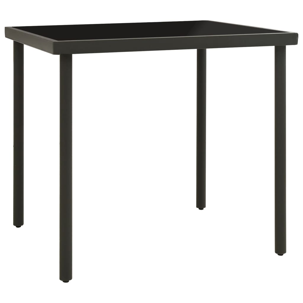 havebord 80x80x72 cm glas og stål antracitgrå billede