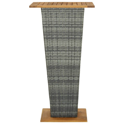 barbord 60x60x110 cm polyrattan og massivt akacietræ grå