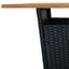 barbord 80x80x110 cm polyrattan og massivt akacietræ sort