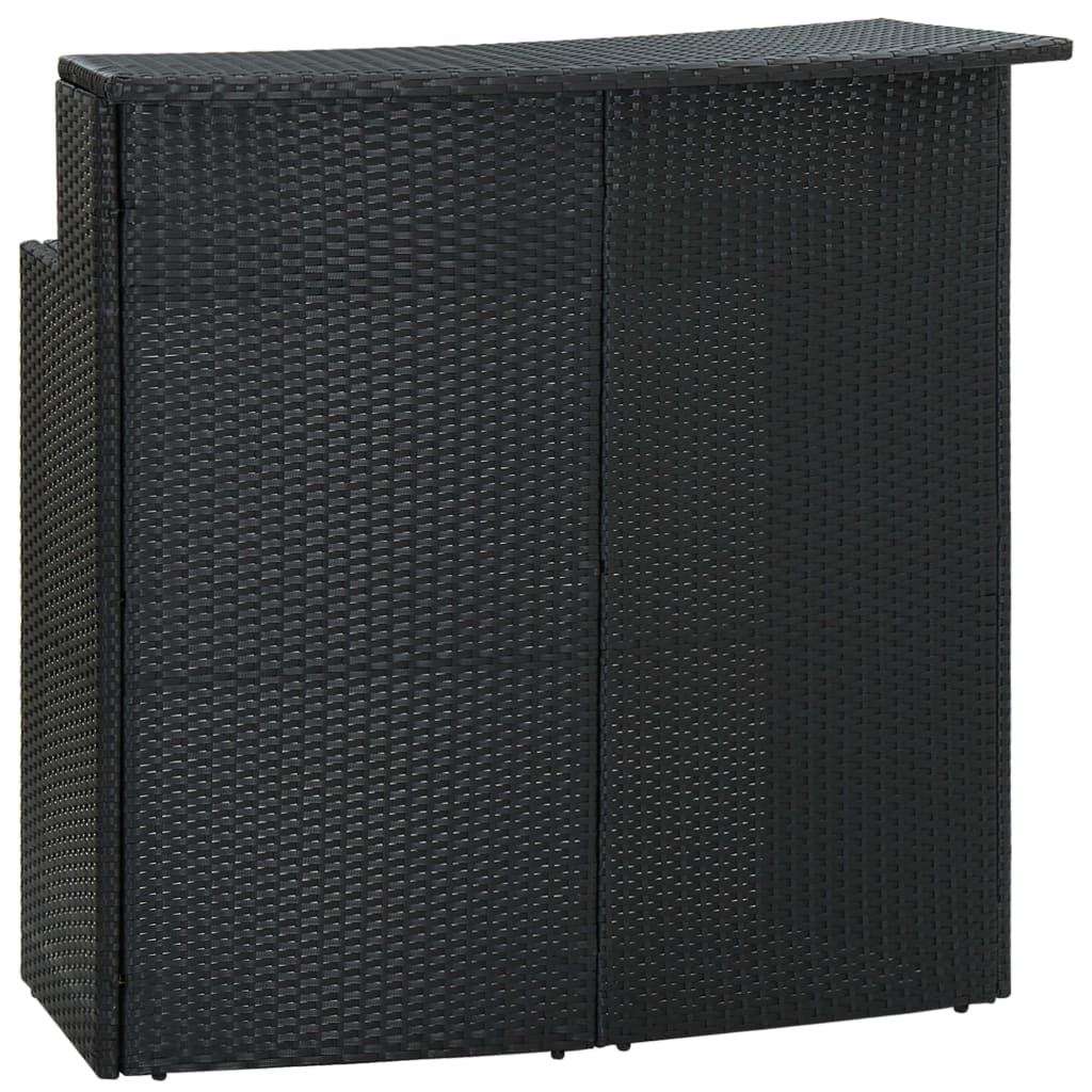 barbord til haven 120x55x110 cm polyrattan sort billede