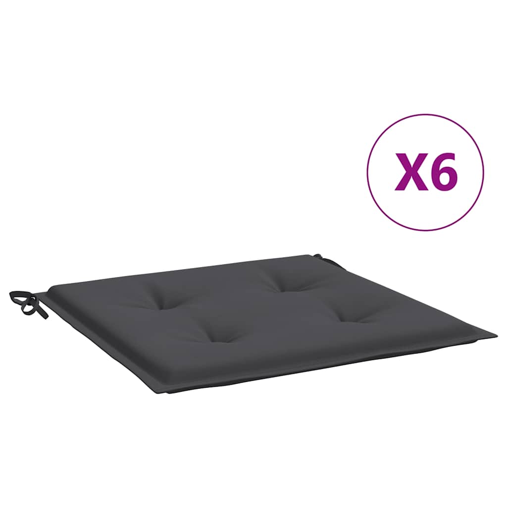hynder til havestol 6 stk. 40x40x4 cm oxfordstof antracitgrå