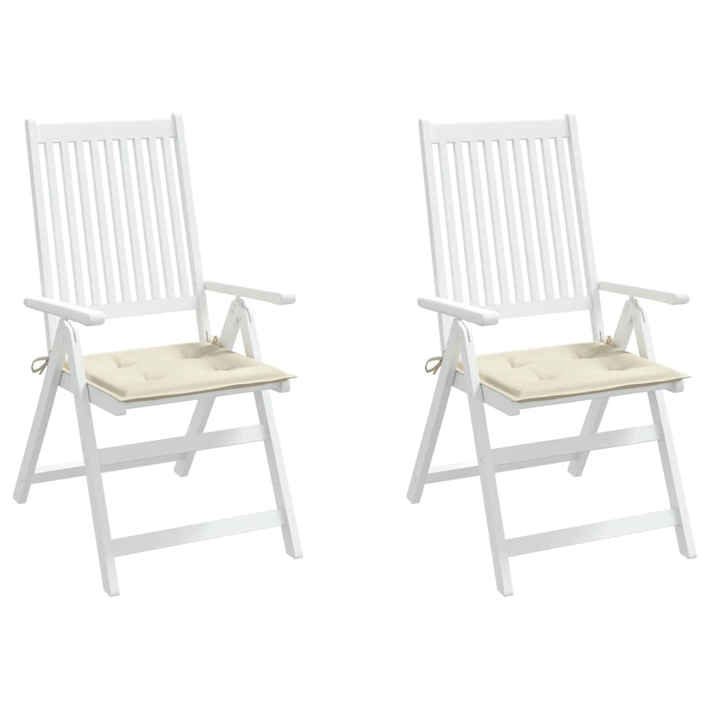 hynder til havestol 2 stk. 40x40x4 cm oxfordstof cremefarvet