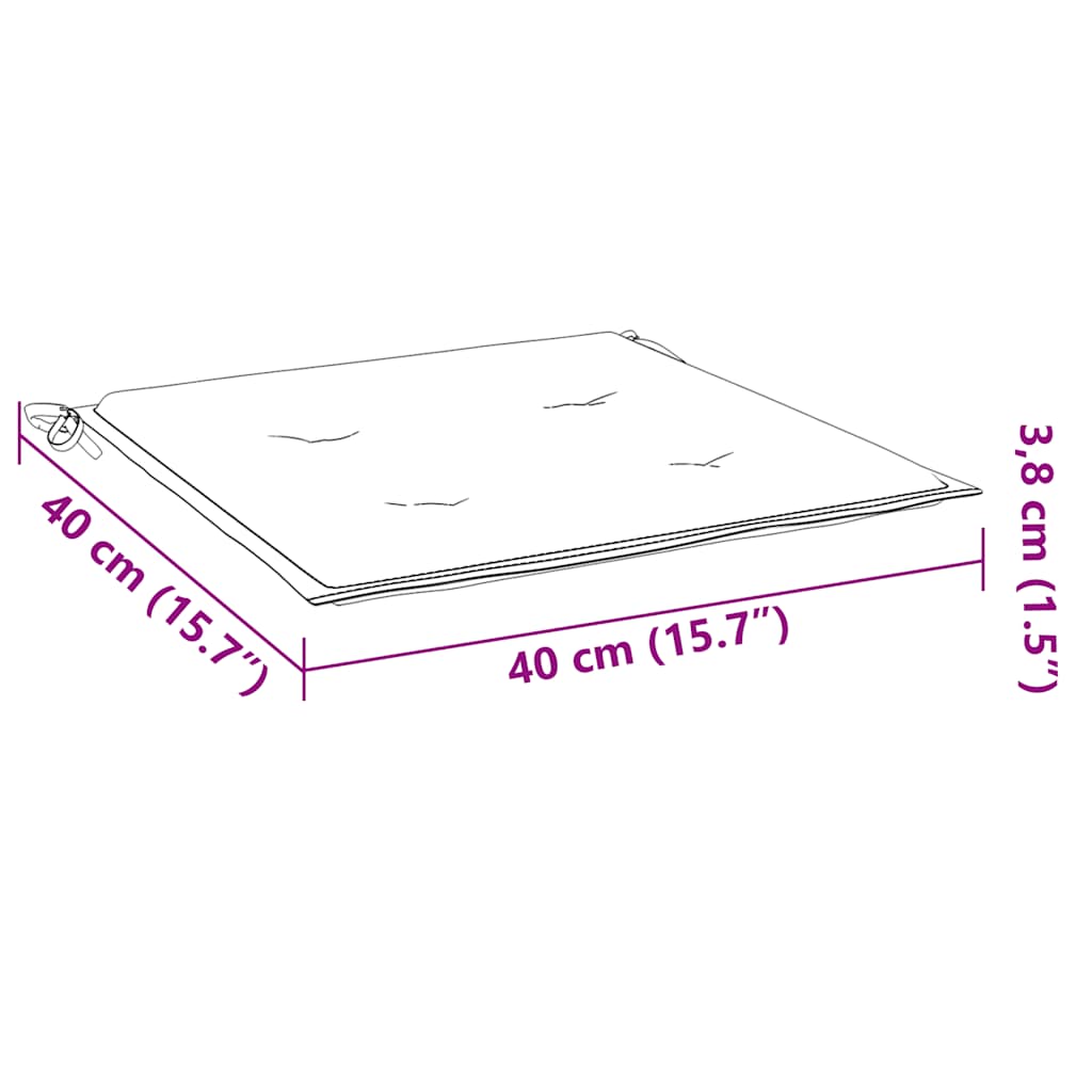 hynder til havestol 2 stk. 40x40x4 cm oxfordstof cremefarvet