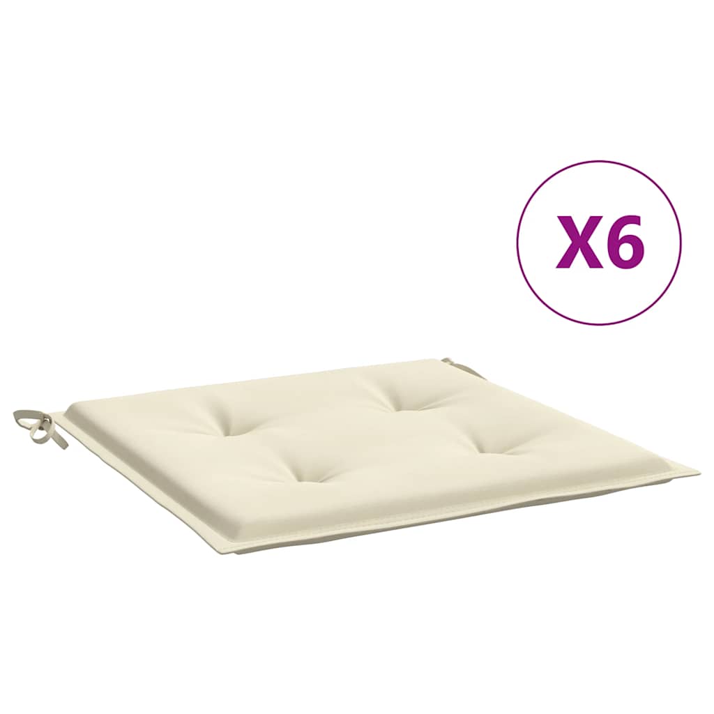 hynder til havestol 6 stk. 40x40x4 cm oxfordstof cremefarvet