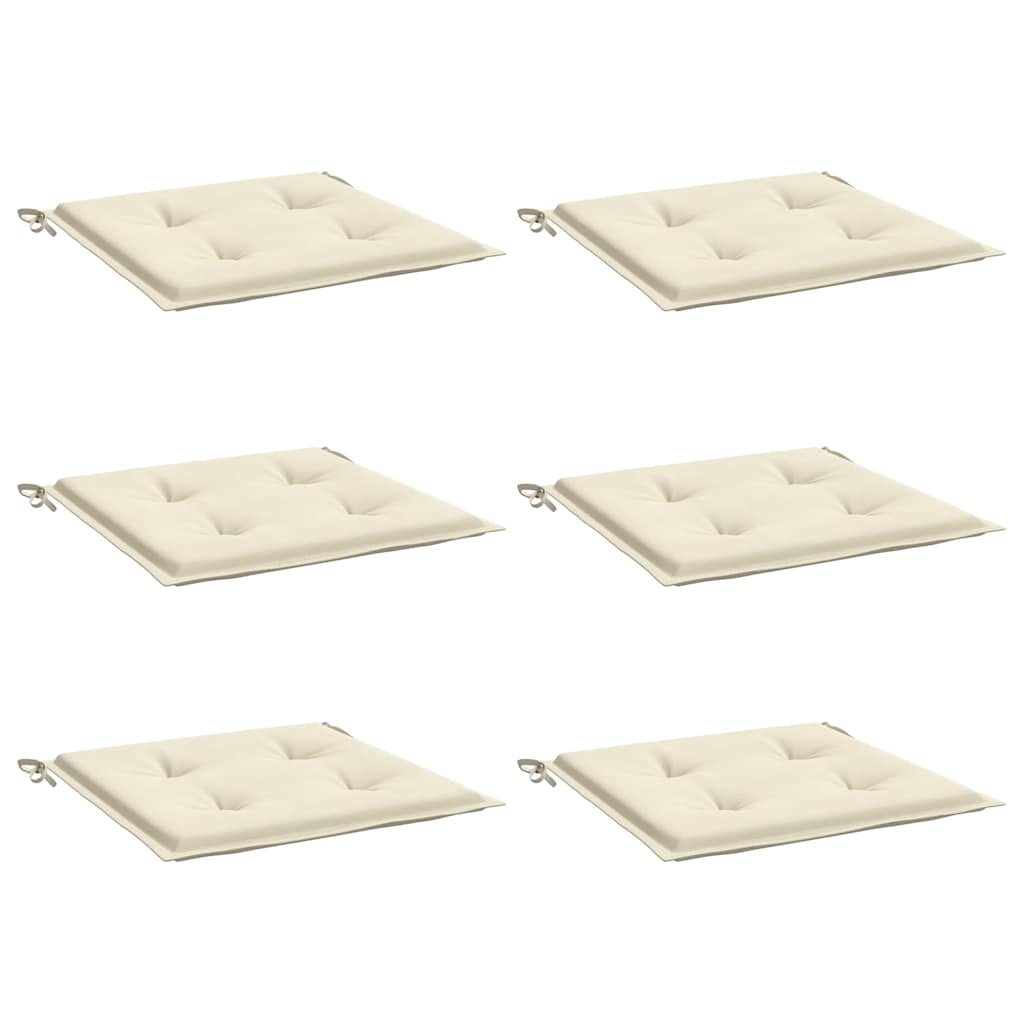 hynder til havestol 6 stk. 40x40x4 cm oxfordstof cremefarvet
