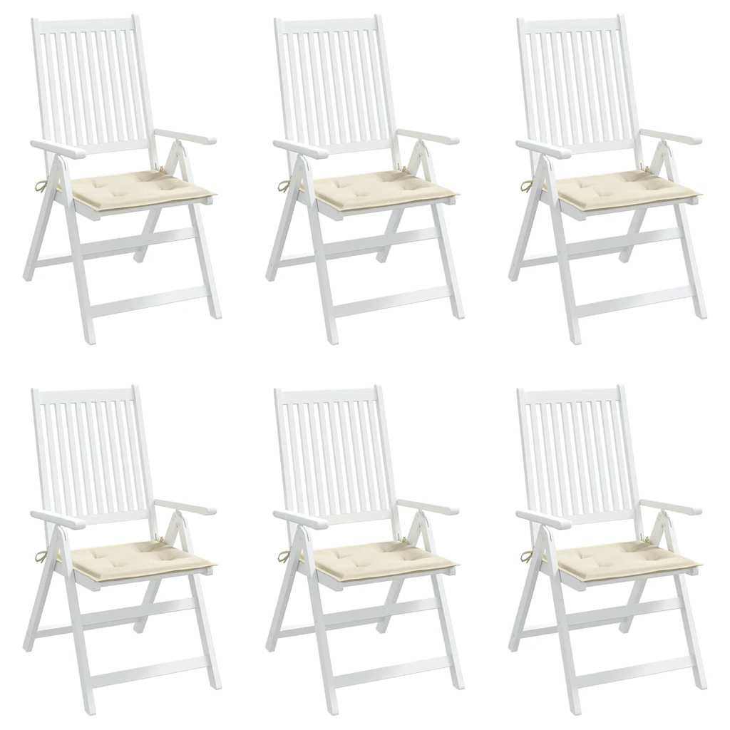 hynder til havestol 6 stk. 40x40x4 cm oxfordstof cremefarvet
