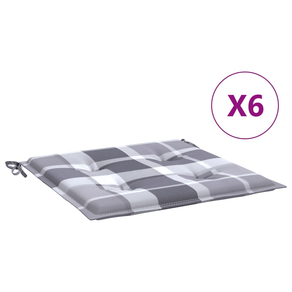 hynder til havestol 6 stk. 40x40x4 cm oxfordstof gråternet