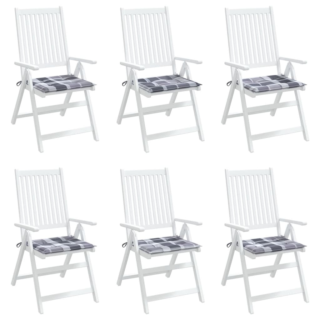 hynder til havestol 6 stk. 40x40x4 cm oxfordstof gråternet