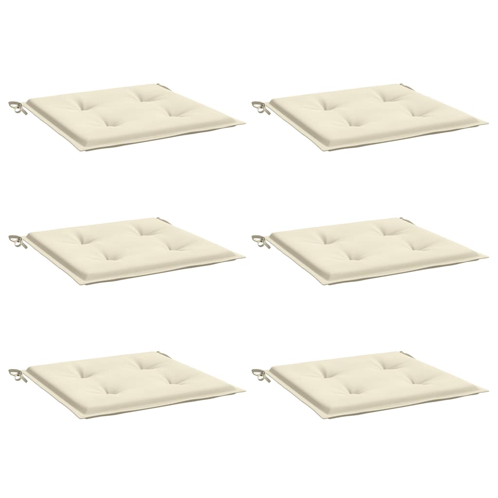 hynder til havestol 6 stk. 50x50x2 cm oxfordstof cremefarvet
