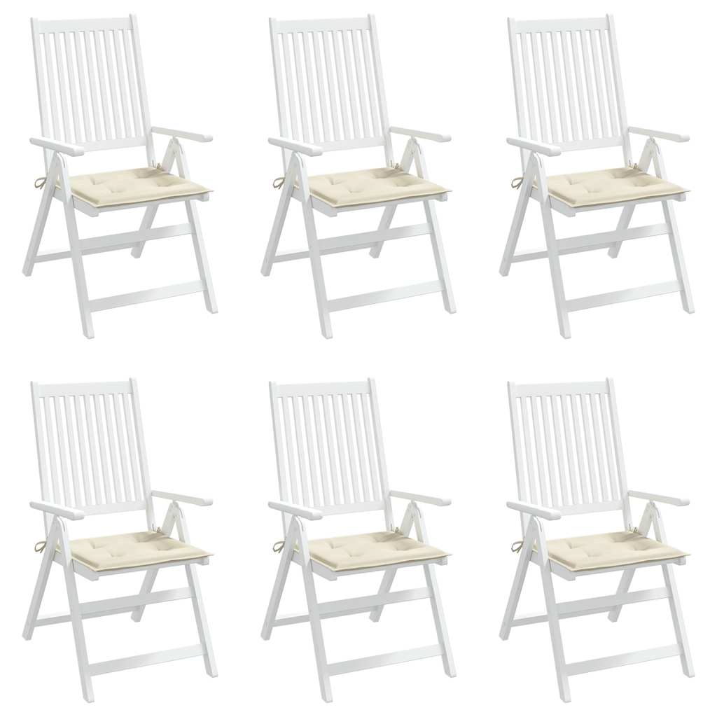 hynder til havestol 6 stk. 50x50x2 cm oxfordstof cremefarvet