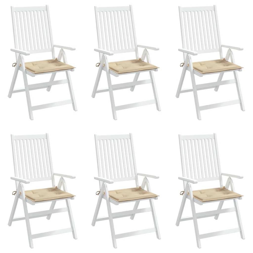 hynder til havestol 6 stk. 50x50x4 cm oxfordstof beige