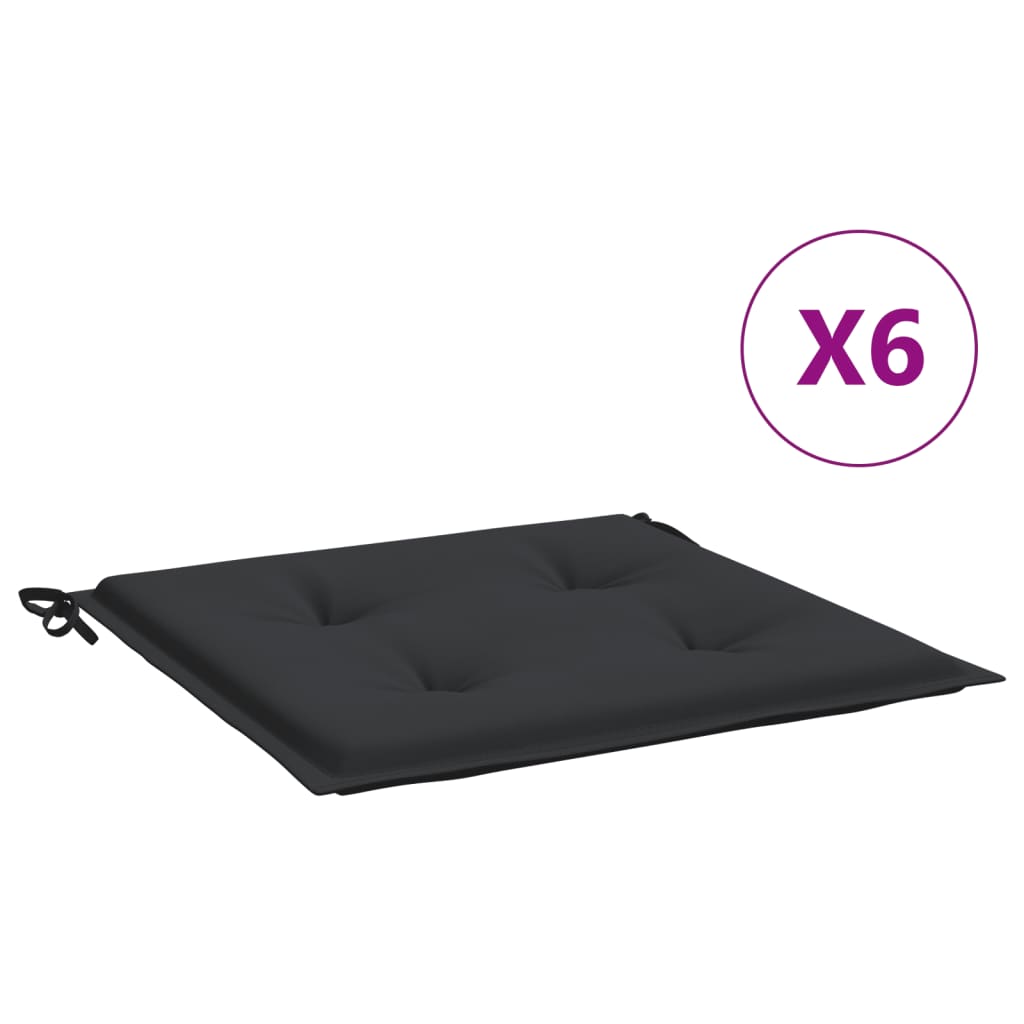hynder til havestol 6 stk. 50x50x4 cm oxfordstof sort