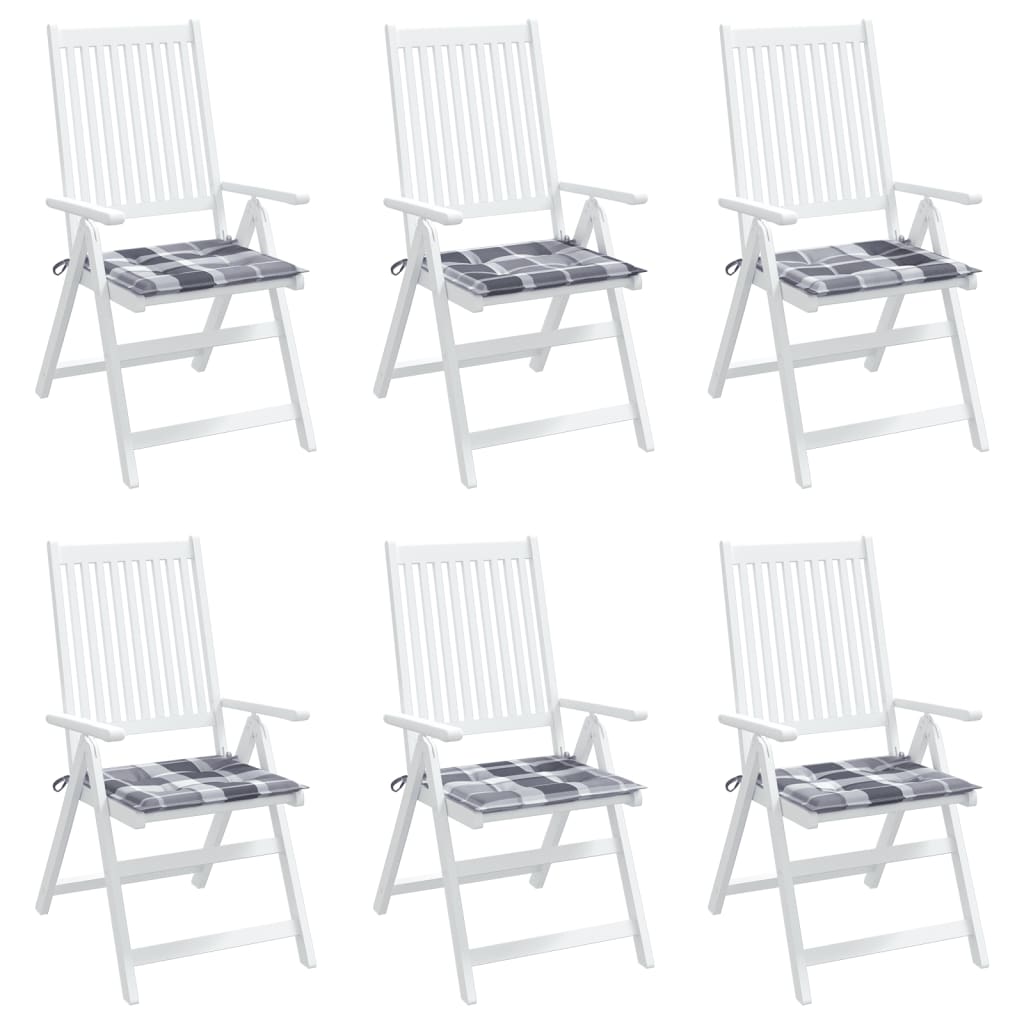 hynder til havestol 6 stk. 50x50x4 cm oxfordstof gråternet