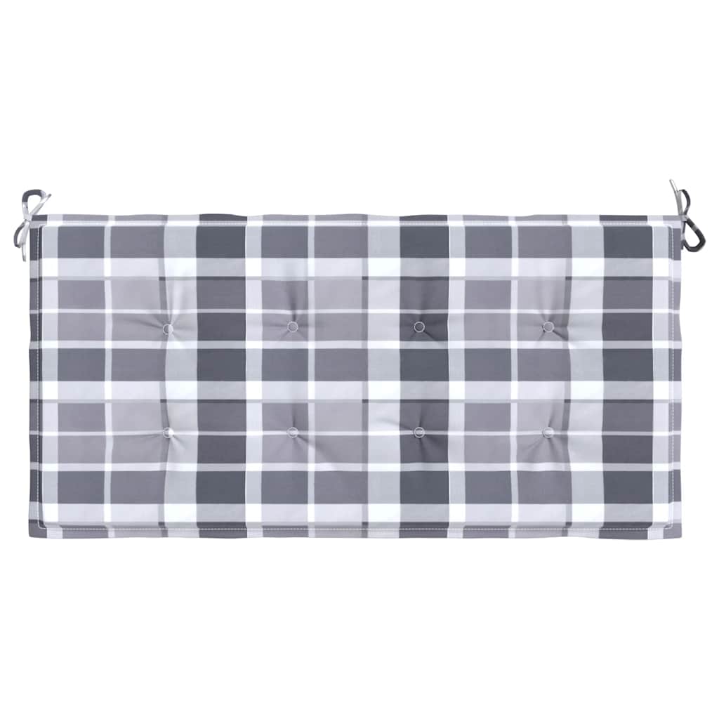 hynde til havebænk 120x50x3 cm oxfordstof ternet grå